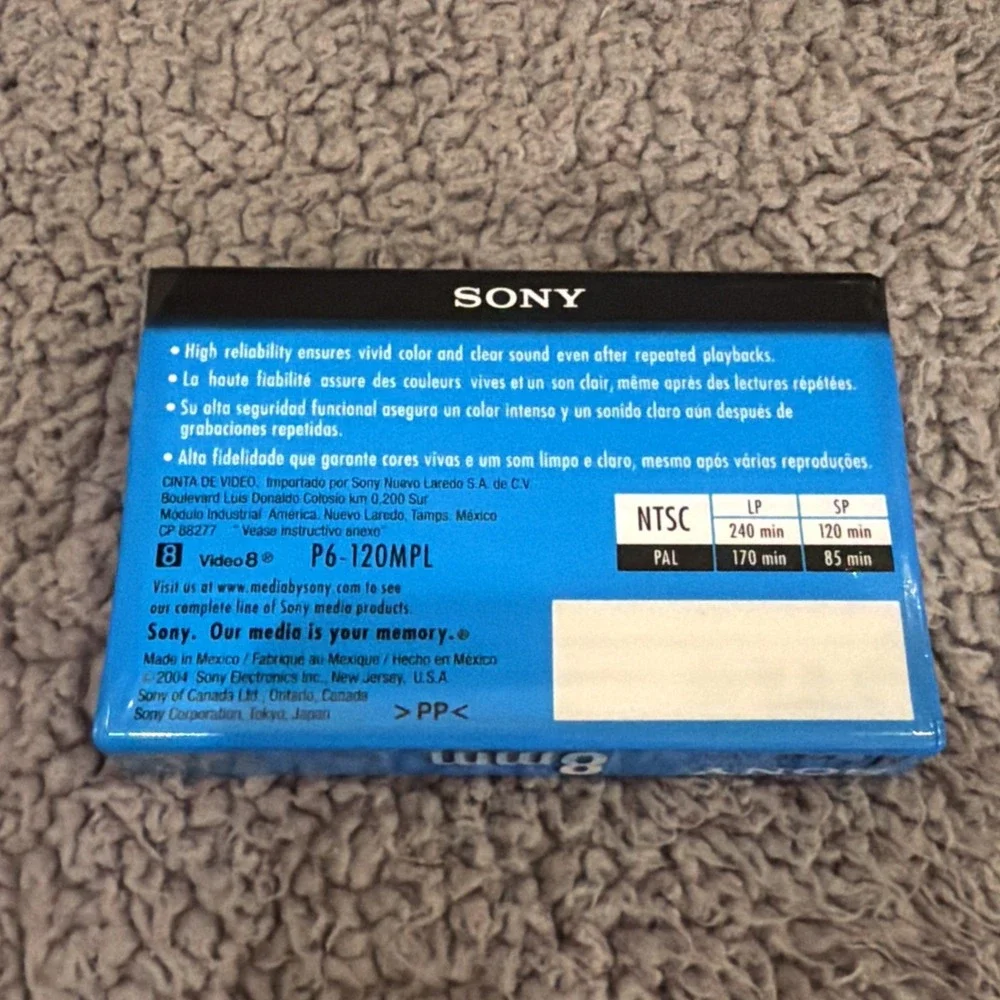 SEALED Sony 8mm Video Camcorder Cassette Tape 120 Minute MP Standard